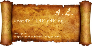 Arató Lóránt névjegykártya