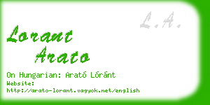 lorant arato business card